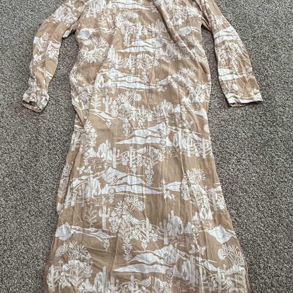 Sadie and Sage Cactus Elegant Tan Shirt Dress Size S - Picture 3 of 8